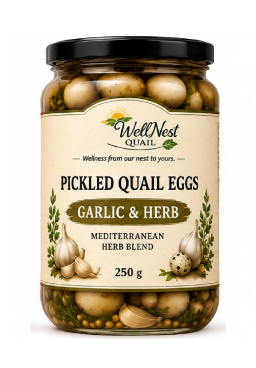 Garlic & Herb Pickled Quail Eggs